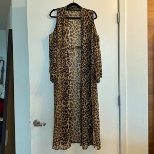 BNWOT Afrodita Leopard Print Mesh Kimono Swim Cover - Small/Medium